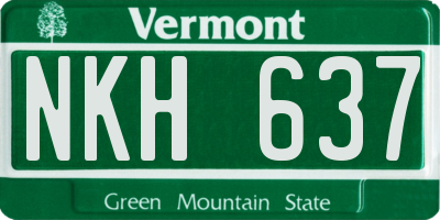 VT license plate NKH637