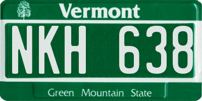 VT license plate NKH638