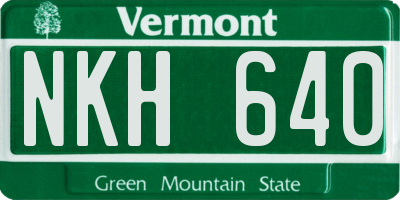 VT license plate NKH640