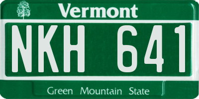 VT license plate NKH641