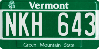 VT license plate NKH643