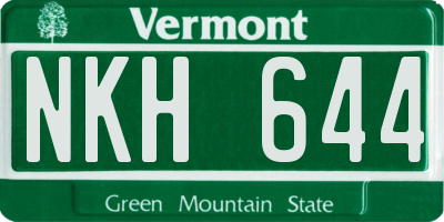 VT license plate NKH644