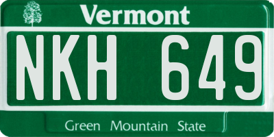 VT license plate NKH649