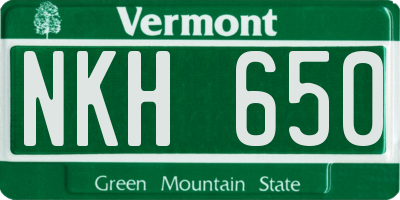 VT license plate NKH650