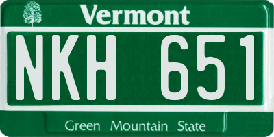 VT license plate NKH651