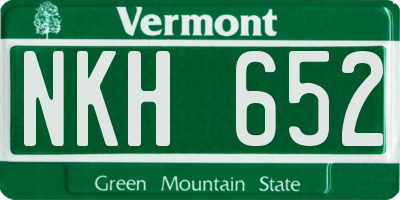 VT license plate NKH652