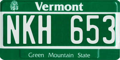 VT license plate NKH653