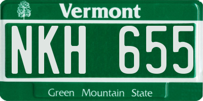 VT license plate NKH655