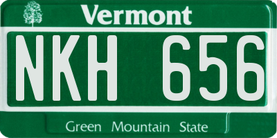 VT license plate NKH656