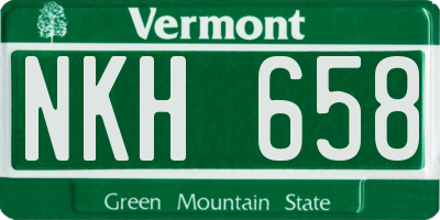 VT license plate NKH658