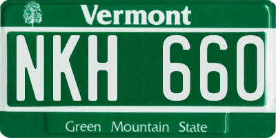VT license plate NKH660