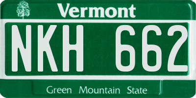 VT license plate NKH662