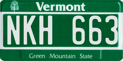 VT license plate NKH663