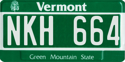 VT license plate NKH664