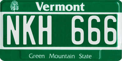 VT license plate NKH666