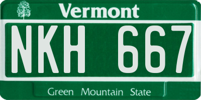 VT license plate NKH667