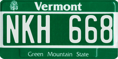 VT license plate NKH668