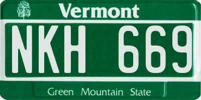 VT license plate NKH669