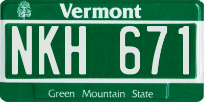 VT license plate NKH671