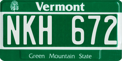 VT license plate NKH672