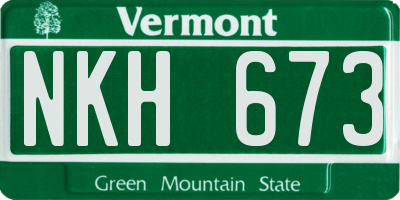 VT license plate NKH673