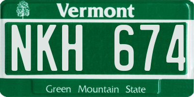 VT license plate NKH674