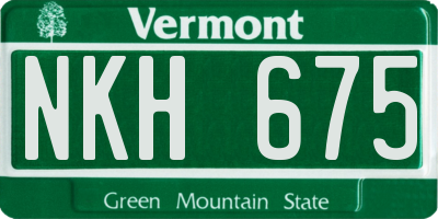 VT license plate NKH675