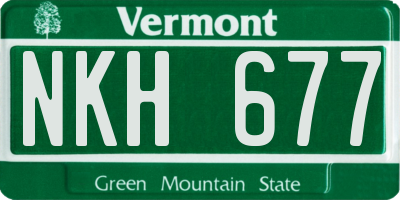 VT license plate NKH677