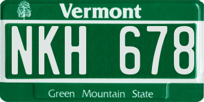VT license plate NKH678