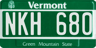 VT license plate NKH680