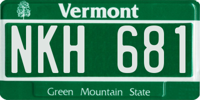 VT license plate NKH681