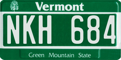 VT license plate NKH684