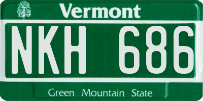 VT license plate NKH686