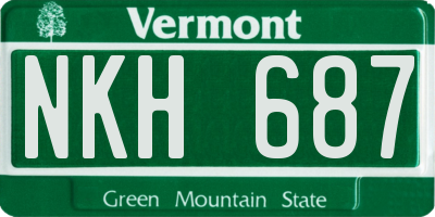 VT license plate NKH687