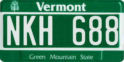 VT license plate NKH688