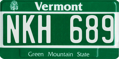 VT license plate NKH689