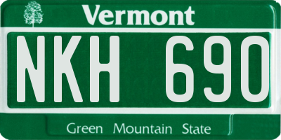 VT license plate NKH690