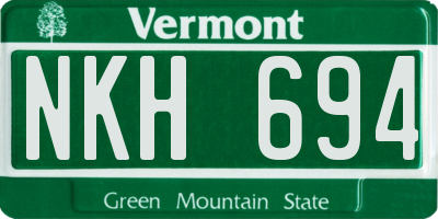 VT license plate NKH694