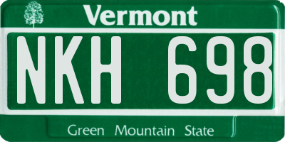VT license plate NKH698