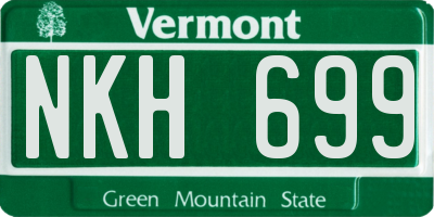 VT license plate NKH699