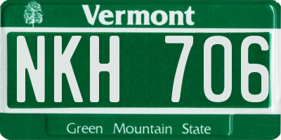 VT license plate NKH706