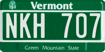 VT license plate NKH707