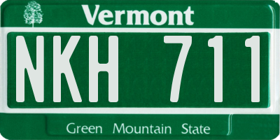 VT license plate NKH711