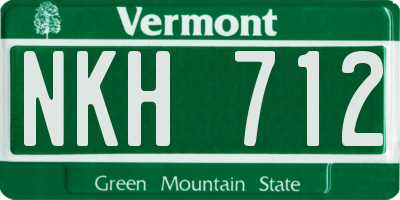 VT license plate NKH712