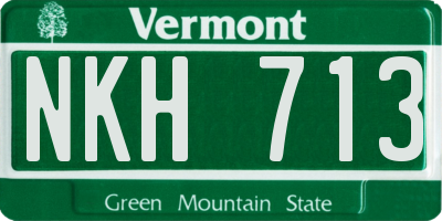 VT license plate NKH713