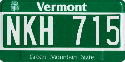 VT license plate NKH715