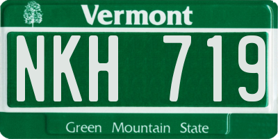 VT license plate NKH719