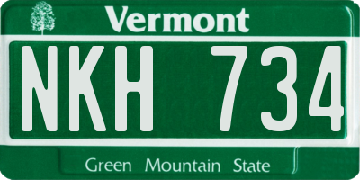 VT license plate NKH734