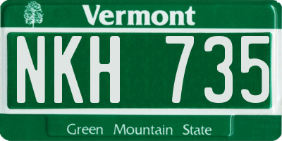 VT license plate NKH735