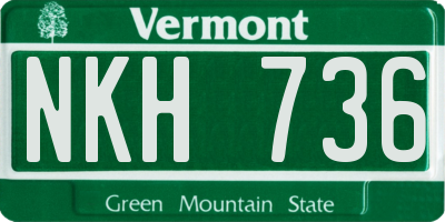 VT license plate NKH736